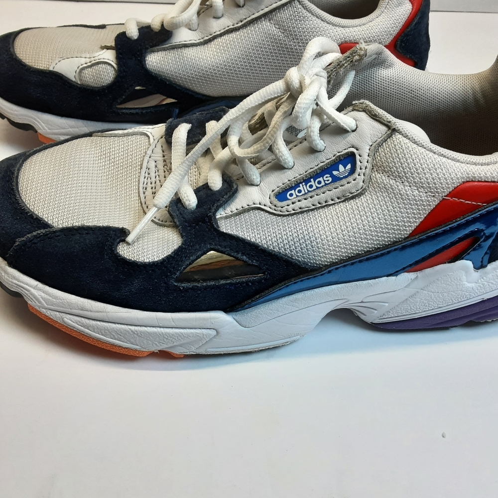 Adidas White, Navy, and Red Athletic Shoes Womens 9.5